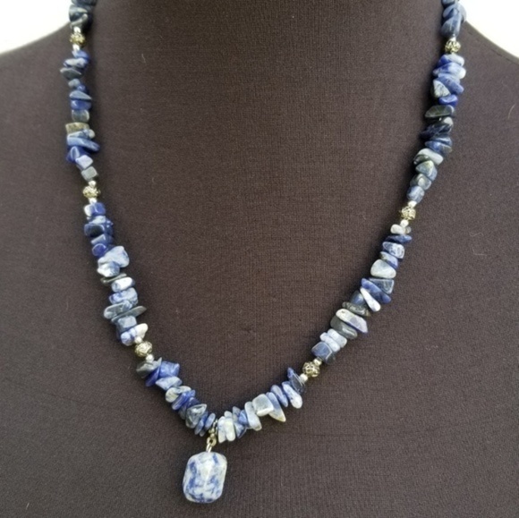 Vintage lapis necklace and‎ bracelet set - Picture 3 of 6
